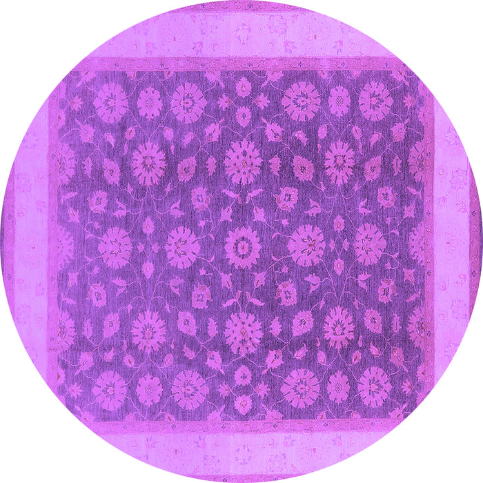 Round Machine Washable Oriental Purple Traditional Area Rugs, wshurb507pur