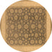 Round Oriental Brown Traditional Rug, urb507brn