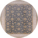 Round Mid-Century Modern Army Brown Oriental Rug, urb507