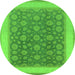 Round Oriental Green Traditional Rug, urb507grn