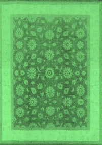 Oriental Emerald Green Traditional Rug, urb507emgrn