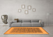 Machine Washable Oriental Orange Traditional Area Rugs in a Living Room, wshurb507org