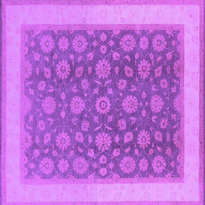 Square Machine Washable Oriental Purple Traditional Area Rugs, wshurb507pur