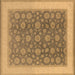 Square Oriental Brown Traditional Rug, urb507brn