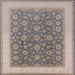Square Mid-Century Modern Army Brown Oriental Rug, urb507