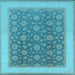 Square Oriental Light Blue Traditional Rug, urb507lblu