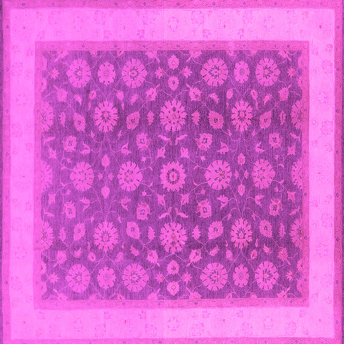 Square Machine Washable Oriental Pink Traditional Rug, wshurb507pnk