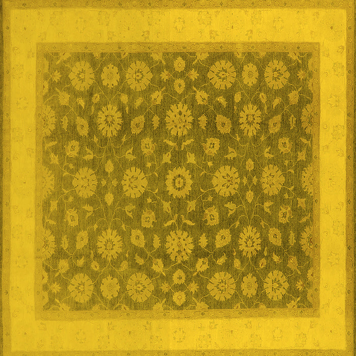 Square Oriental Yellow Traditional Rug, urb507yw