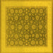 Square Oriental Yellow Traditional Rug, urb507yw