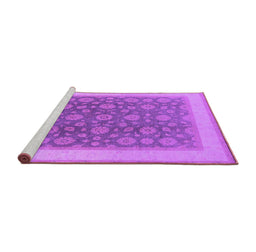Sideview of Machine Washable Oriental Purple Traditional Area Rugs, wshurb507pur