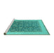 Sideview of Machine Washable Oriental Turquoise Traditional Area Rugs, wshurb507turq