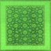 Square Oriental Green Traditional Rug, urb507grn