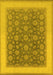 Machine Washable Oriental Yellow Traditional Rug, wshurb507yw