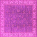 Square Machine Washable Oriental Pink Traditional Rug, wshurb508pnk