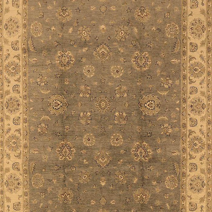 Machine Washable Oriental Brown Traditional Rug, wshurb508brn