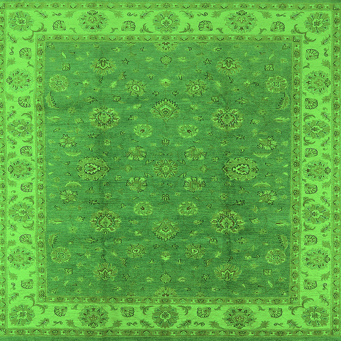Square Oriental Green Traditional Rug, urb508grn
