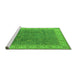 Sideview of Machine Washable Oriental Green Traditional Area Rugs, wshurb508grn
