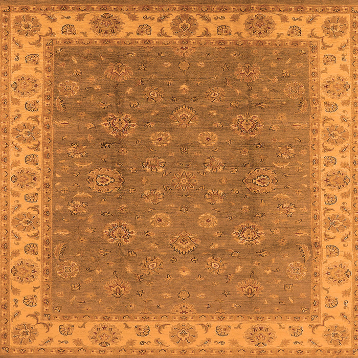 Square Oriental Orange Traditional Rug, urb508org