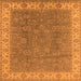 Square Oriental Orange Traditional Rug, urb508org