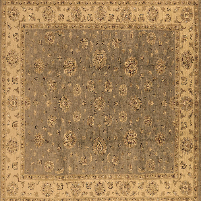 Square Oriental Brown Traditional Rug, urb508brn