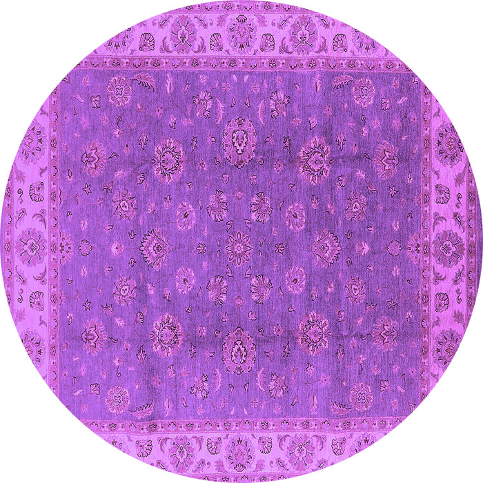 Round Machine Washable Oriental Purple Traditional Area Rugs, wshurb508pur