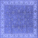 Square Oriental Blue Traditional Rug, urb508blu