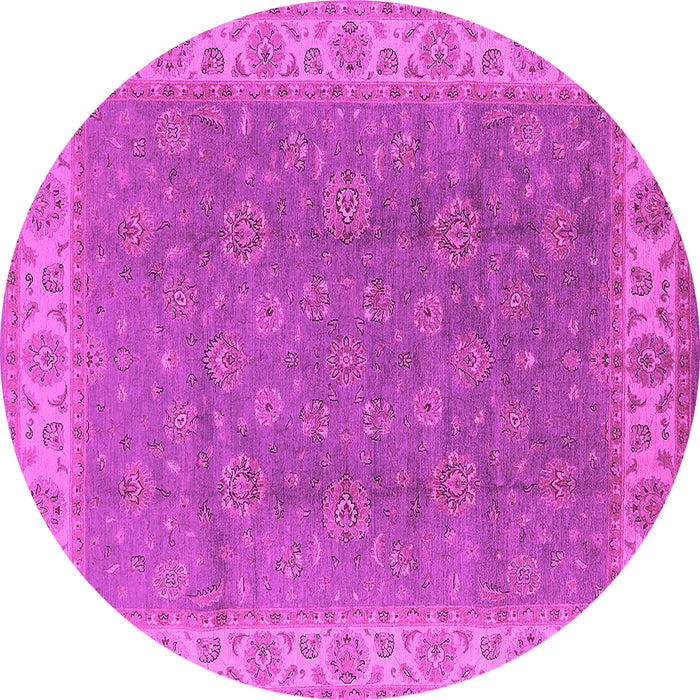 Round Oriental Pink Traditional Rug, urb508pnk