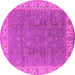 Round Oriental Pink Traditional Rug, urb508pnk