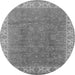 Round Oriental Gray Traditional Rug, urb508gry