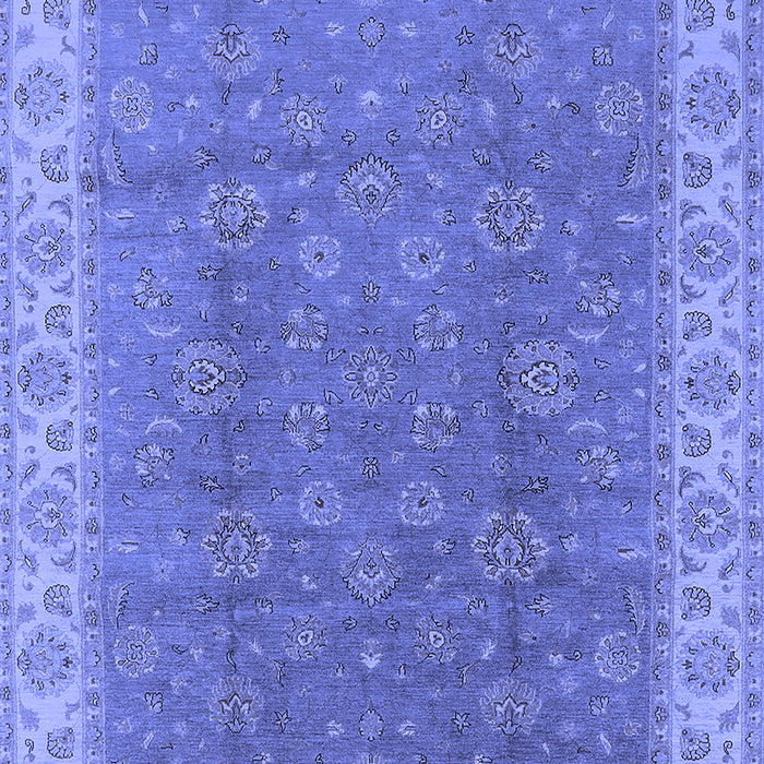 Machine Washable Oriental Blue Traditional Rug, wshurb508blu