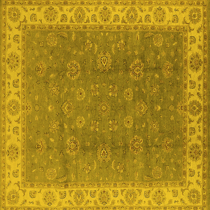 Square Oriental Yellow Traditional Rug, urb508yw