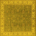 Square Oriental Yellow Traditional Rug, urb508yw