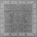 Square Machine Washable Oriental Gray Traditional Rug, wshurb508gry