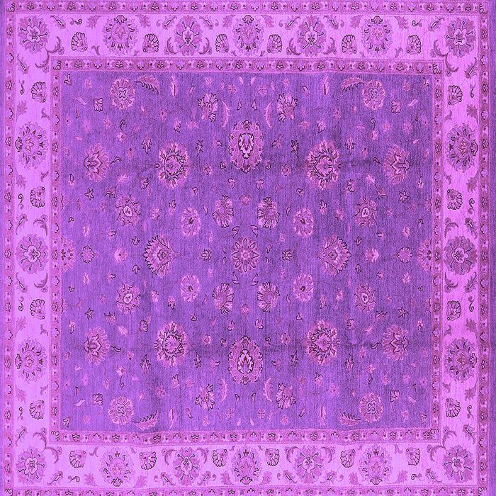 Square Machine Washable Oriental Purple Traditional Area Rugs, wshurb508pur