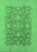 Machine Washable Oriental Emerald Green Industrial Area Rugs, wshurb509emgrn