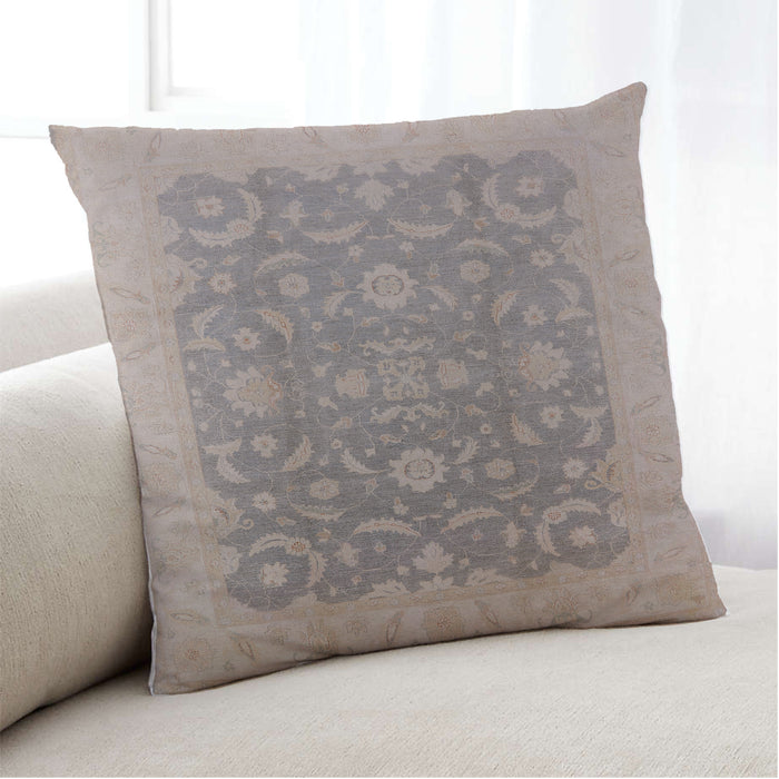 Lifestyle Image of Mid-Century Modern Urban Square Rose Dust Purple Throw Pillow, 18 inch by 18 inch, pwurb509