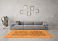 Machine Washable Oriental Orange Industrial Rug, wshurb509org