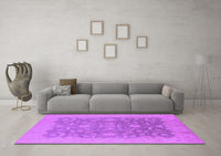 Machine Washable Oriental Purple Industrial Rug, wshurb509pur