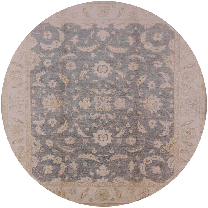 Round Mid-Century Modern Rose Purple Oriental Rug, urb509