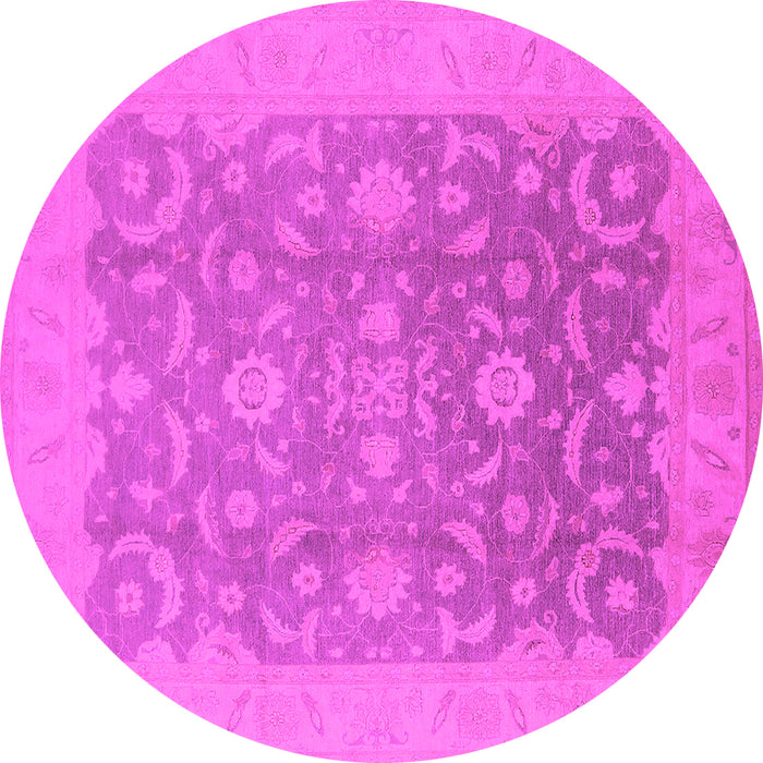 Round Oriental Pink Industrial Rug, urb509pnk