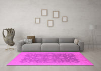 Machine Washable Oriental Pink Industrial Rug, wshurb509pnk