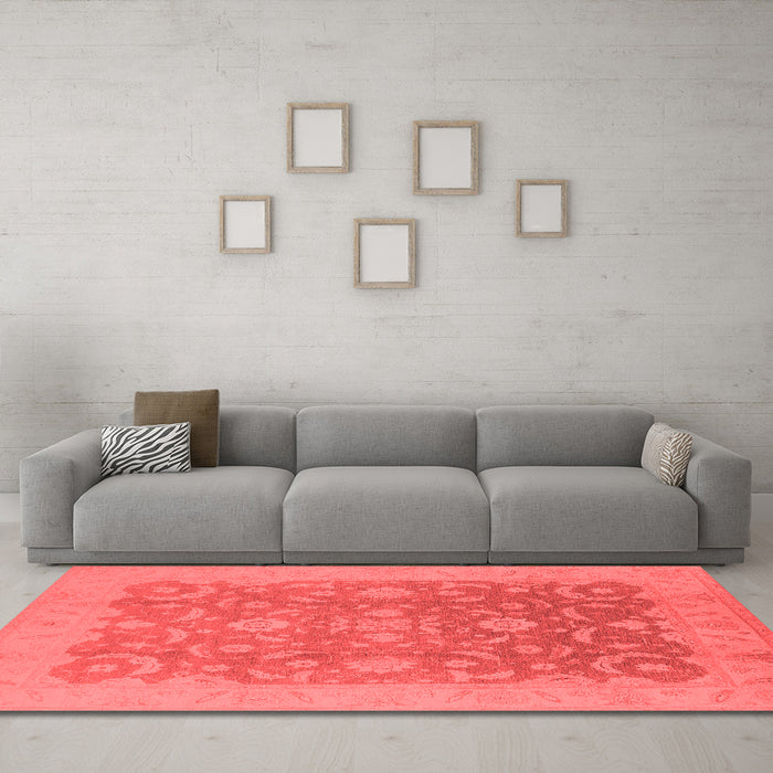 Industrial Red Washable Rugs