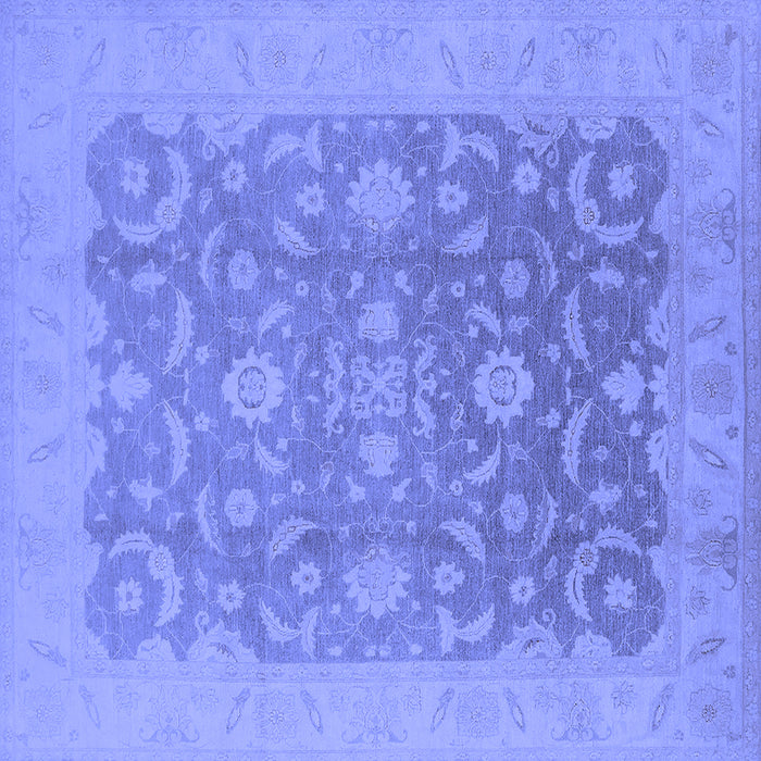 Square Oriental Blue Industrial Rug, urb509blu