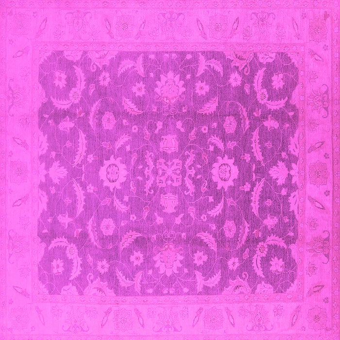 Square Machine Washable Oriental Pink Industrial Rug, wshurb509pnk