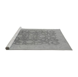 Sideview of Machine Washable Oriental Gray Industrial Rug, wshurb509gry