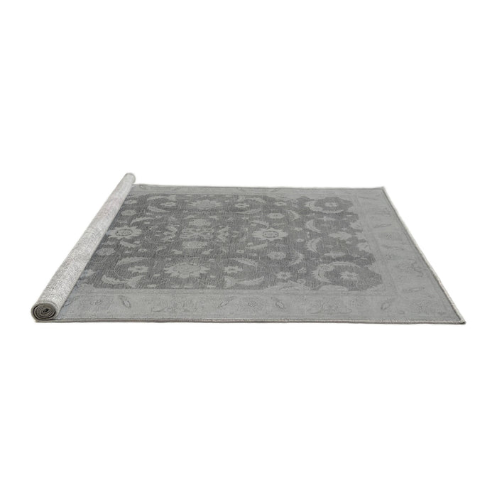 Sideview of Machine Washable Oriental Gray Industrial Rug, wshurb509gry