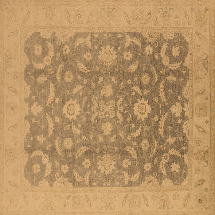 Square Machine Washable Oriental Brown Industrial Rug, wshurb509brn
