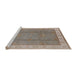 Sideview of Machine Washable Industrial Modern Dark Almond Brown Rug, wshurb510