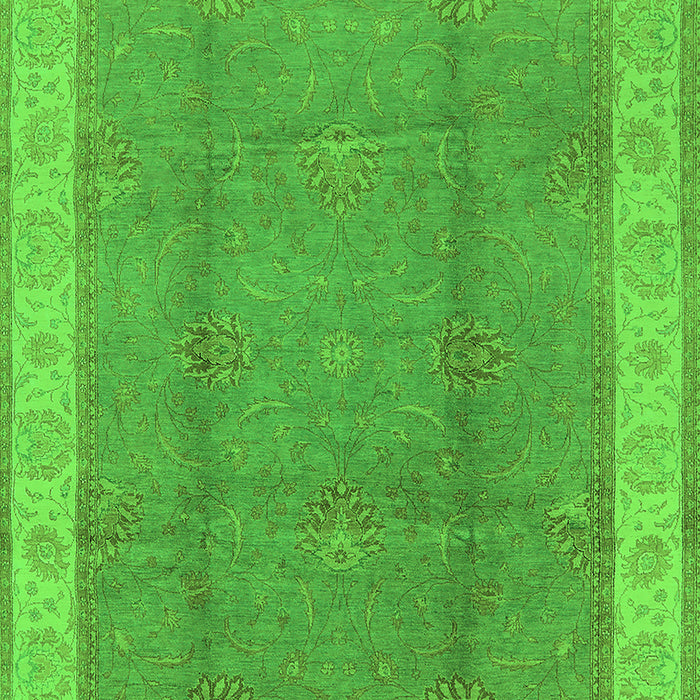 Machine Washable Oriental Green Traditional Area Rugs, wshurb510grn