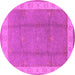 Round Oriental Pink Traditional Rug, urb510pnk